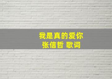 我是真的爱你 张信哲 歌词